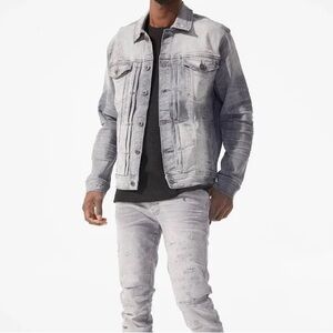 NWT JORDAN CRAIG DENIM TRUCKER JACKET (ARCTÍC GRAY) size 3XL- JJ358R